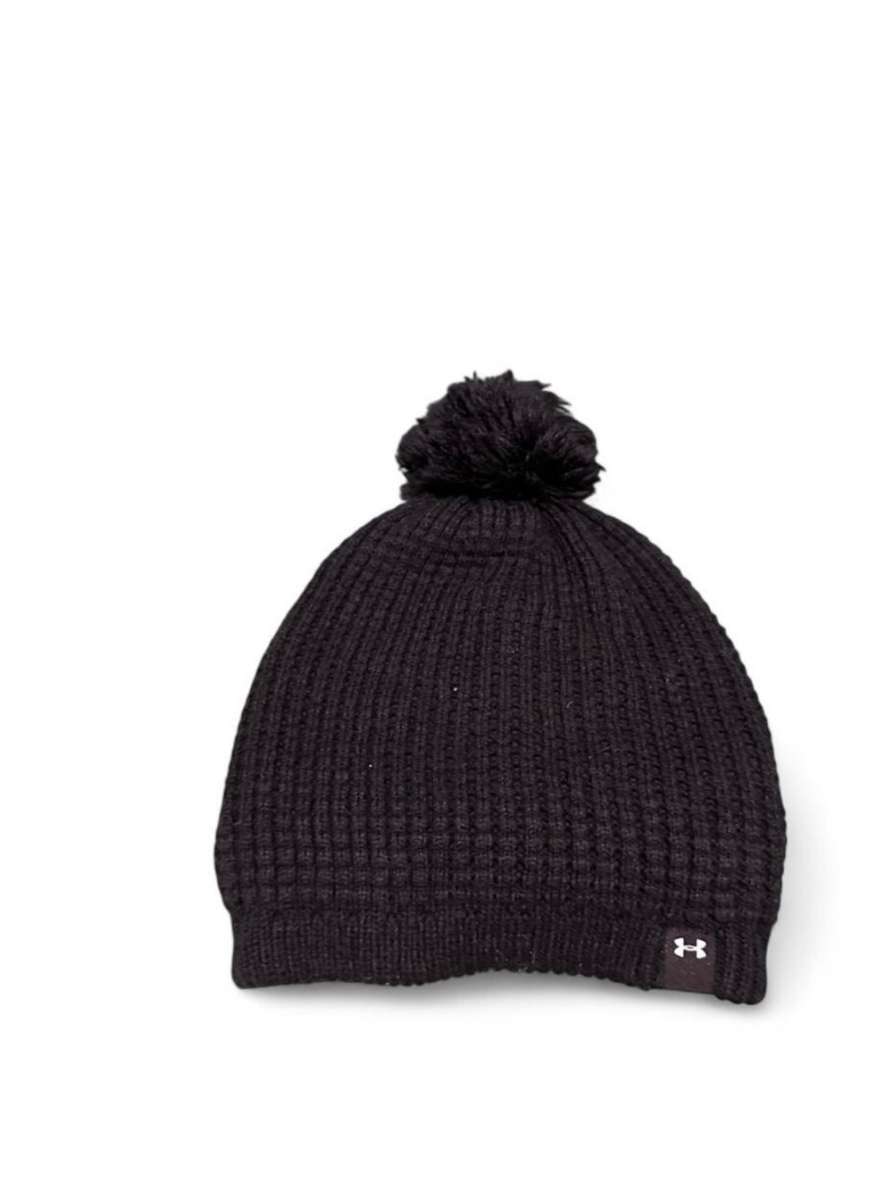 Under Armour Women’s Favorite Waffle PomPom Black Knit Beanie